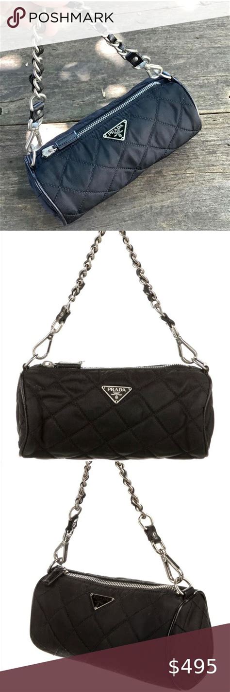 prada nylon quilted chain barrel|prada handbags 2010.